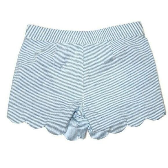 Lilly Pulitzer Buttercup Scallop Hem Striped Shorts Size 000 Blue & White Cotton - Picture 3 of 8